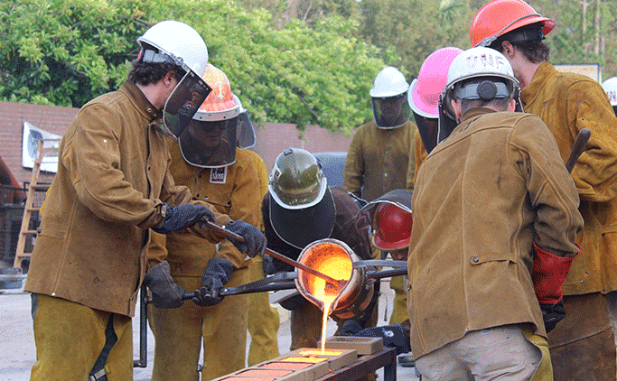 Filling the entire row of molds